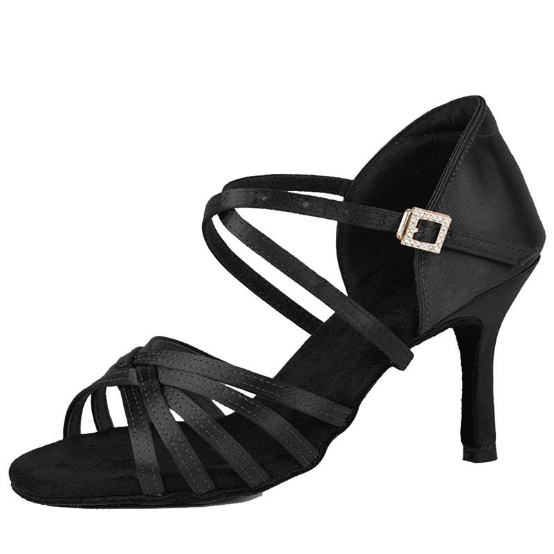 Women's Latin Dance Shoes Ballroom Dance Shoes Silk Satin Salsa Shoes