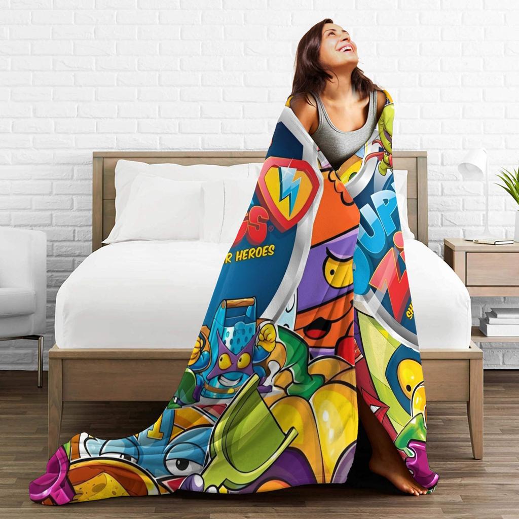 Super Zings Printed Blanket For Men Women Super Soft Cozy Funny Superzings Throw Blanket for Living Room 50x60 Inches Multi-size