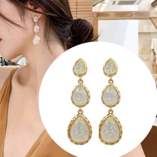 

Женщины Waterdrop Faux Gem Ear Stud Длинные серьги-гвоздики в подарок ювелирные изделия