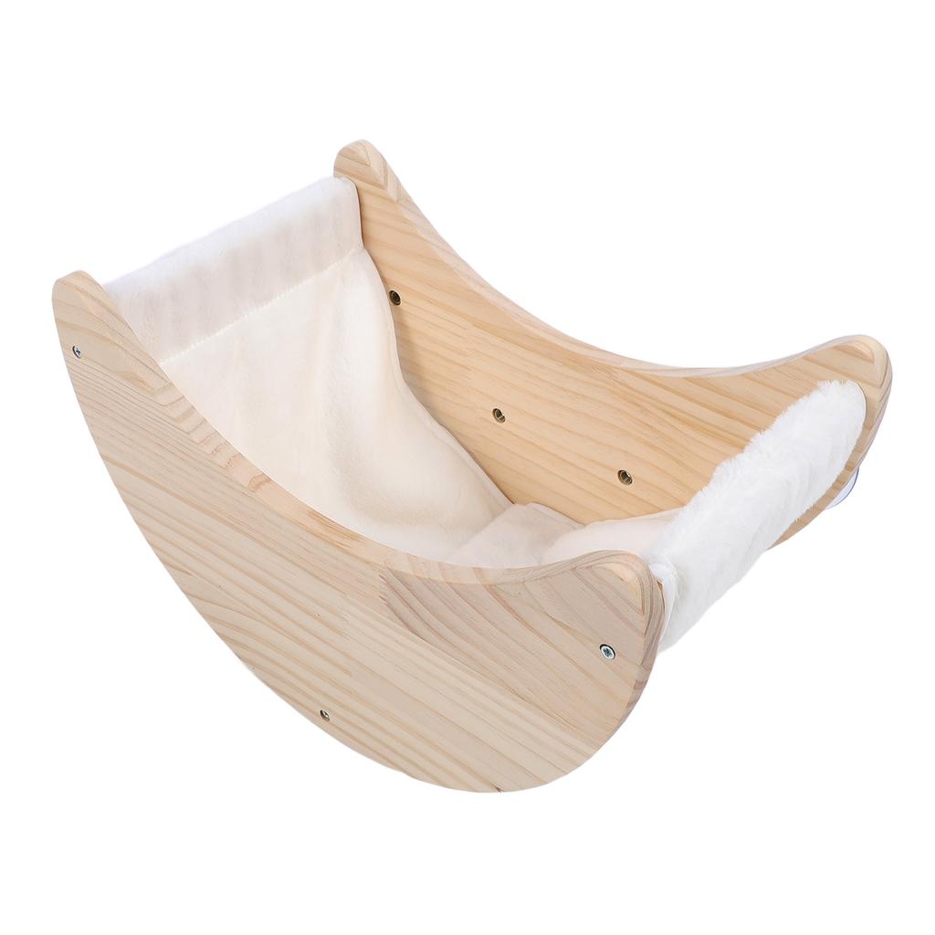 Cat Window Bed with Strong Suction Cup Pine Wood Safe Comfortable Easy To Install Window Mounted