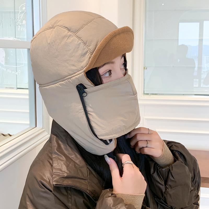 Men And Women Can Wear Lei Feng Hats, Masks Are Integrated, Windproof, Cold-Proof And Warm In Winter, Cycling Outdoor Ski Caps, Northeast Hats