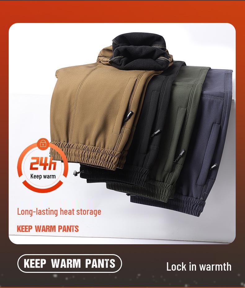 Autumn/Winter Unisex Windproof Softshell Hiking Pants with Waterproof Velvet Lining, Customizable LOGO