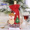 Christmas Wine Bottle Bag with Drawstring Santa Claus Reindeer Snowman Bear Burlap Wine Bottle Gift Bag Cover Christmas Holiday Wine Bottle Decoration