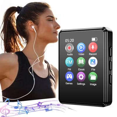 Taşınabilir MP3 Çalar Bluetooth 5.0 HiFi Stereo Müzik Çalar 1.8 inç Dokunmatik Ekran MP4 Video Oynatıcı Mini Öğrenci Walkman FM Radyo