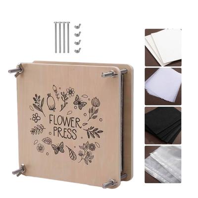 Wooden Flower Press Kits for Adults Kids, Wooden Flower & Plant Preservation Kits for Adults Leaf Press Flower Press