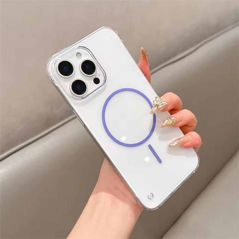 Slim Frameless Clear Hard PC For Magsafe Case For iPhone 16 15 14 13 12  Pro Max Plus Cooling Magnetic Wireless Charging Cover