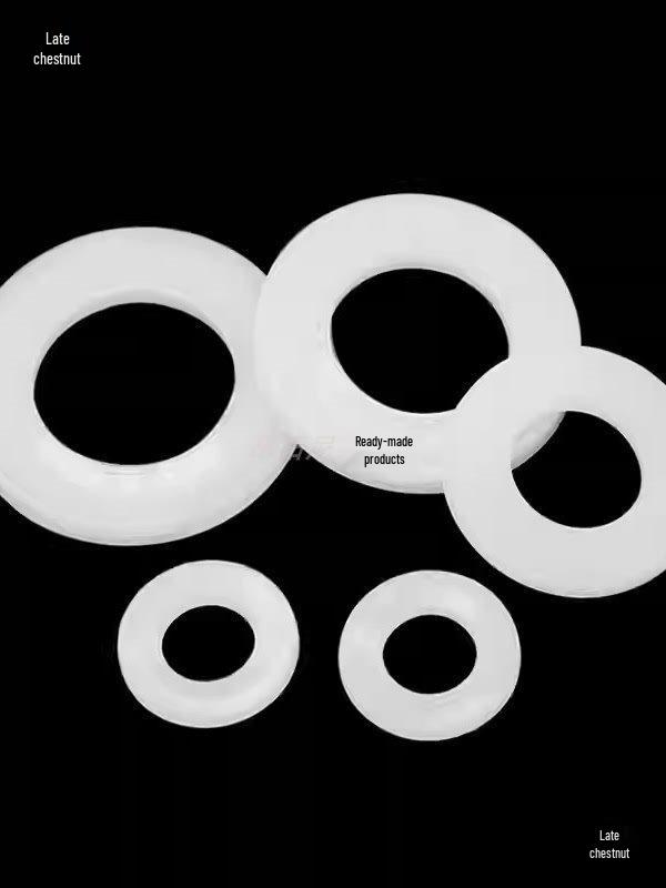 White and Black Nylon Flat Washers - Plastic Gaskets for Screws