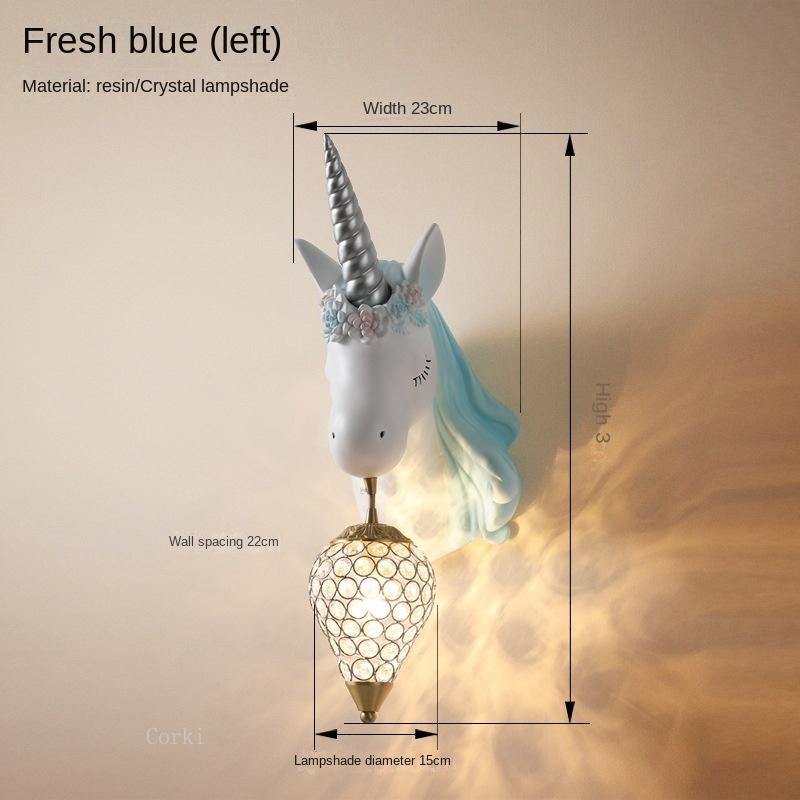 Nordic Simple Lovely Unicorn Led Wall Lamp Bedroom Bedside Lamp Girl Pink Creative Room Sconce Wall Lights Cartoon Unicorn Lamp