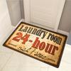 Vintage Sign Style Doormat "Laundry Room" Printed Polyester Machine Washable Entrance Floor Mat 80x50cm