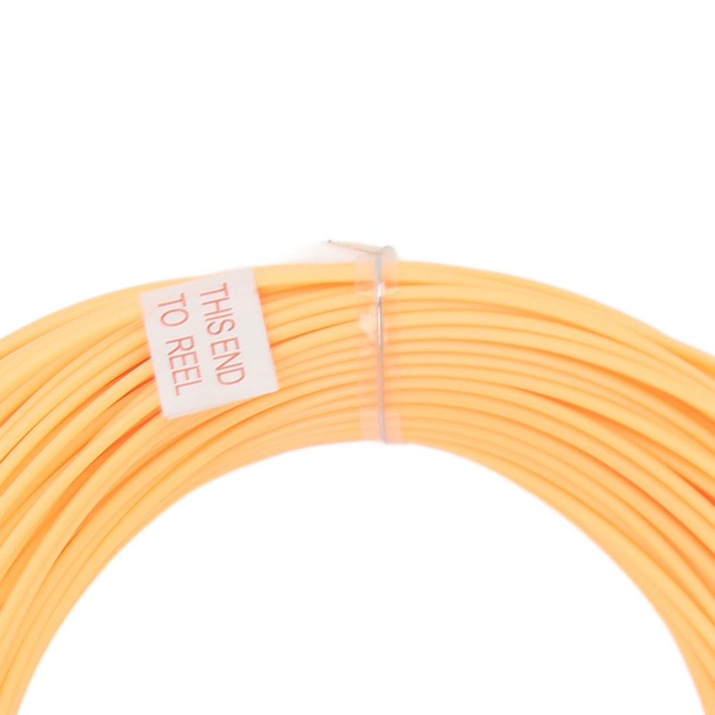 Fly Fishing Line 30.5M 100FT Weight Forward PVC Coating Nylon Orange Floating Fishing Line for Outdoor