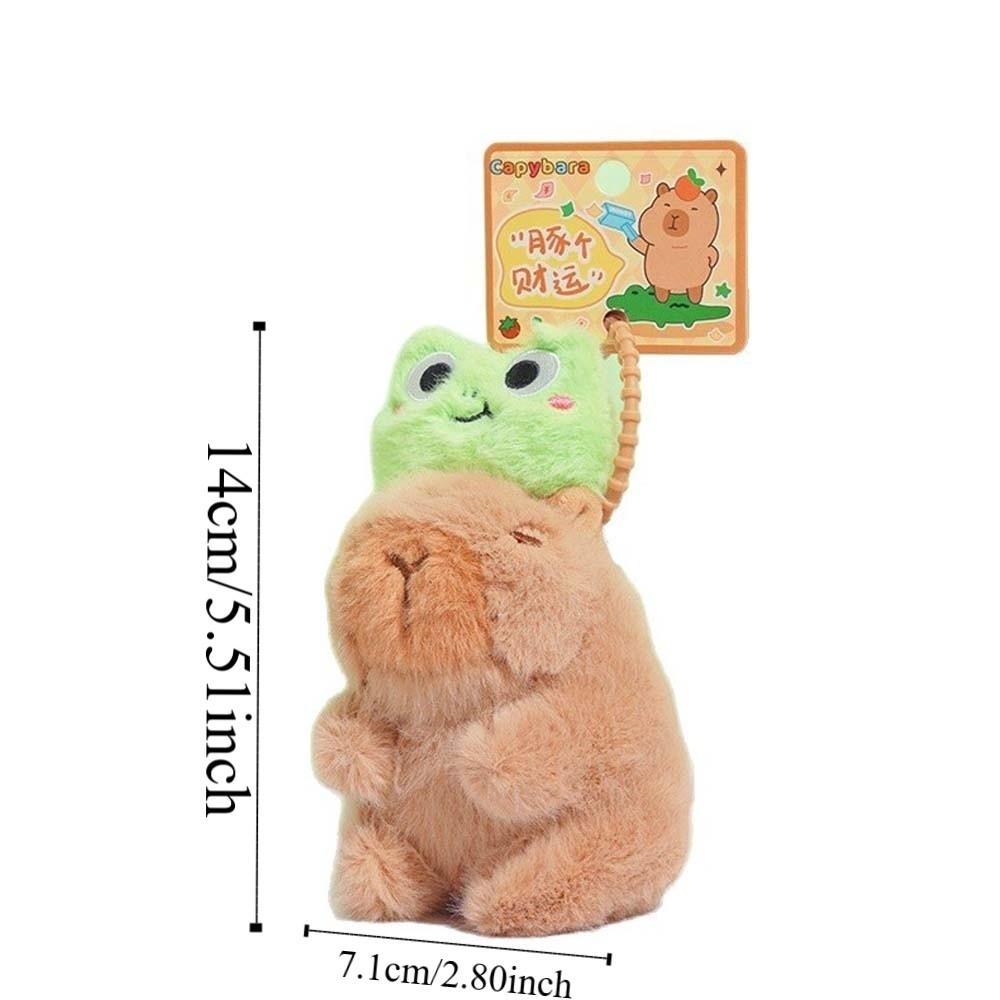 Soft Pulling Rope Capybara Dolls Key Ring Cartoon Capybara Keychain  Car Key Accessories