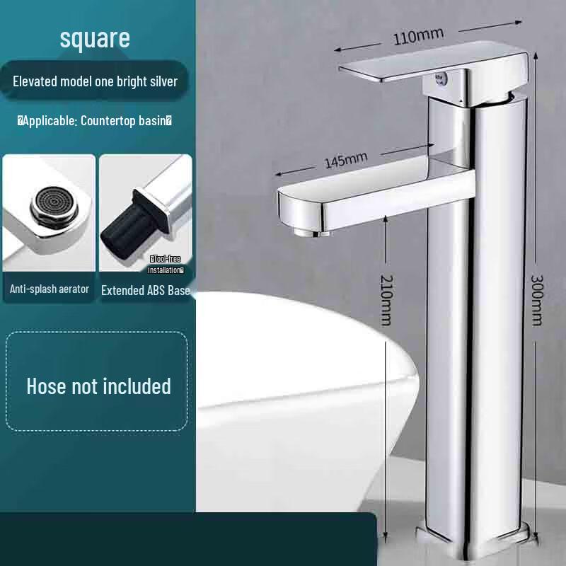 Abdo Square Brass Bathroom Basin Faucet
