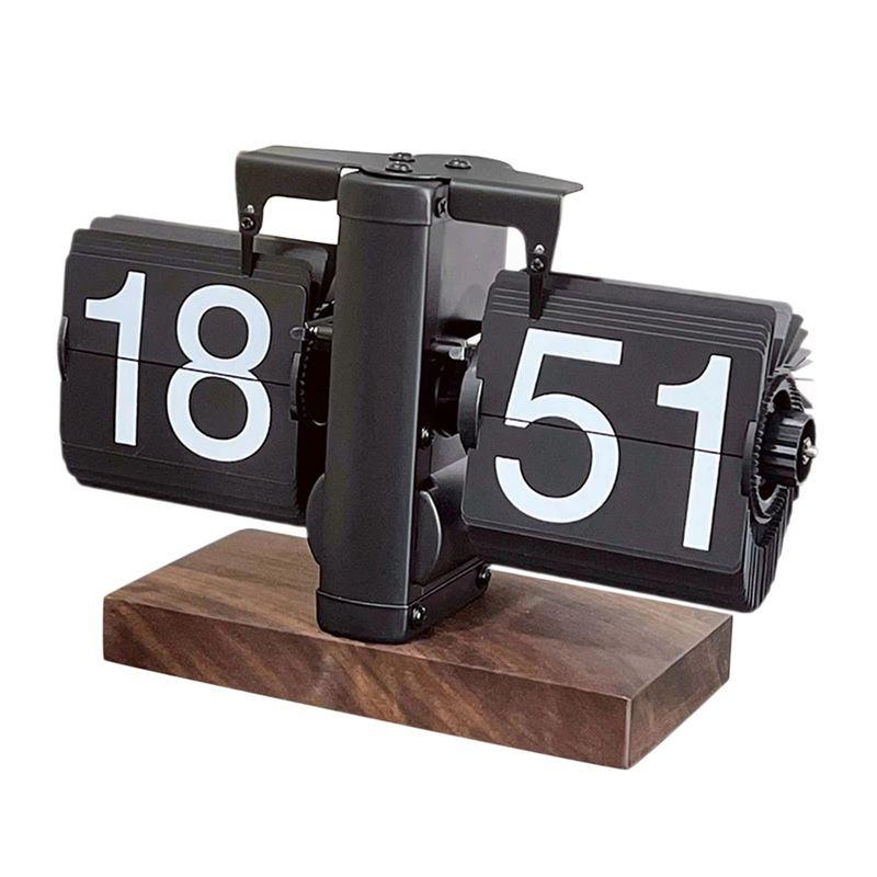 A95D-Flip Desk Clock Vintage Creative Table Clock Mechanical Flip Clock Cafe Home Hotel чёрный