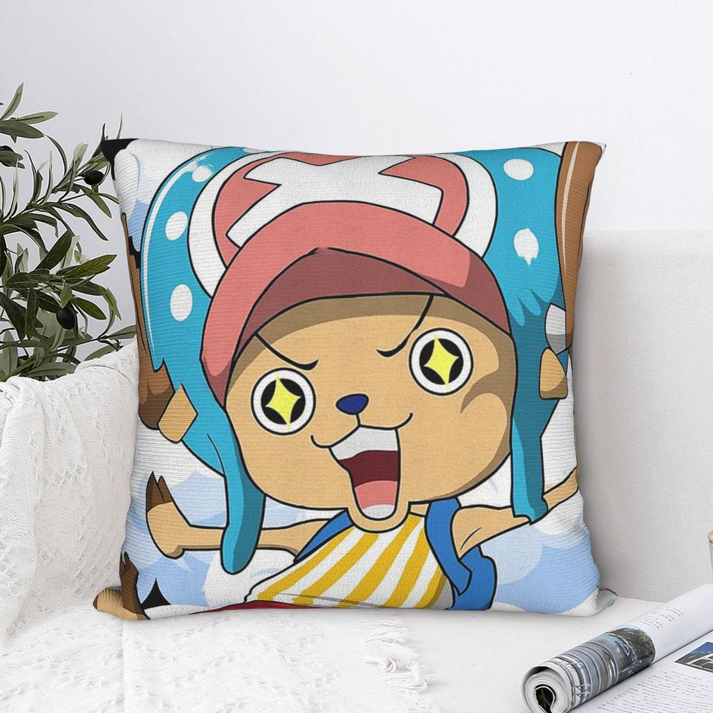 Luffy Anime Chopper Square Pillowcases Polyester Car Cushion Cover Cool Home Decoration Pillow Cover