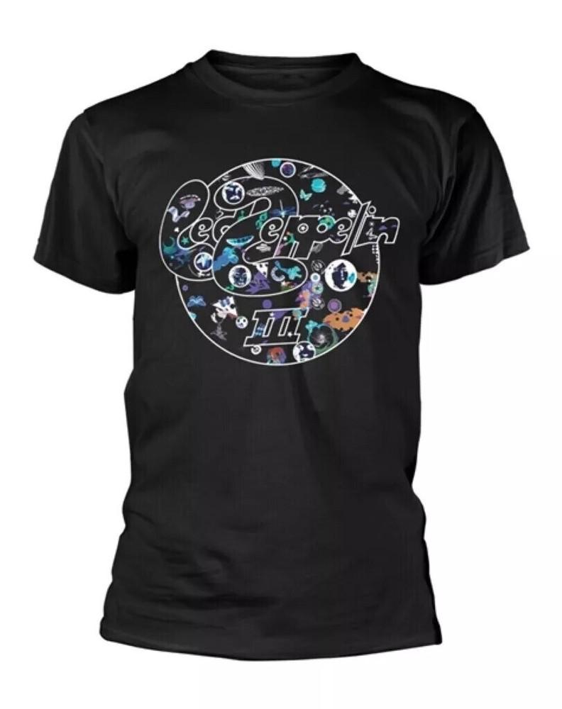 HOT Led Zeppelin III Circle Unisex Black Cotton T-Shirt Size S-5XL