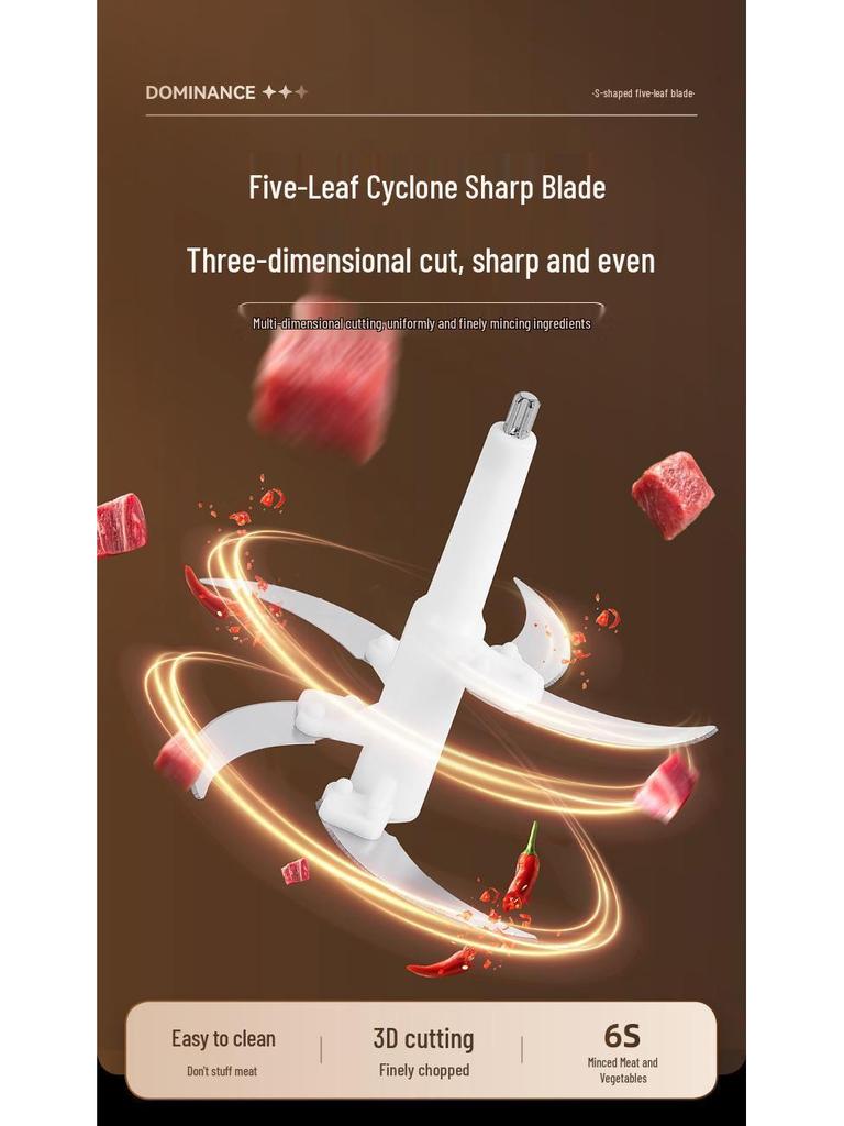 Picadora Picadora Eléctrica Multifuncional de Acero Inoxidable para Carne y Verduras.