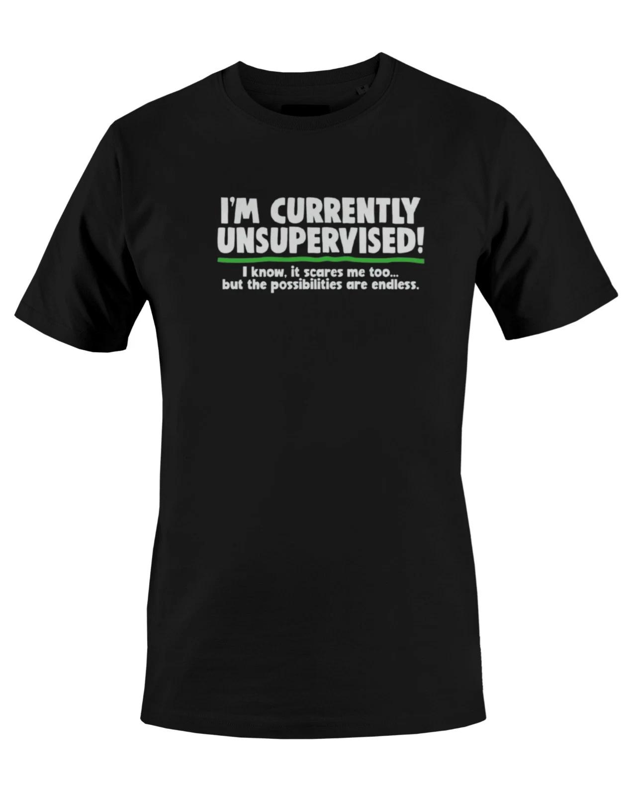I M CURRENTLY UNSUPERVISED Funny Graphic Print Mens T-Shirt S M L XL 2 3 4 XL XL