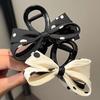 Korean Retro Polka Dot Black and White Bow Claw Clip