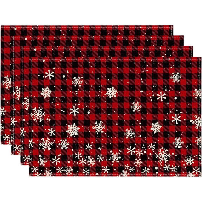Cross-Border Bestseller Christmas Linen Placemat - Festive Letters & Colors for Restaurant Decoration