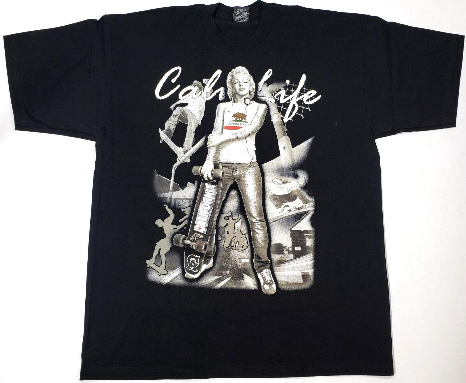 Футболка Marilyn Monroe Cali Life California Skate Tattoo Art Tee Мужская 2XL Новая 3XL