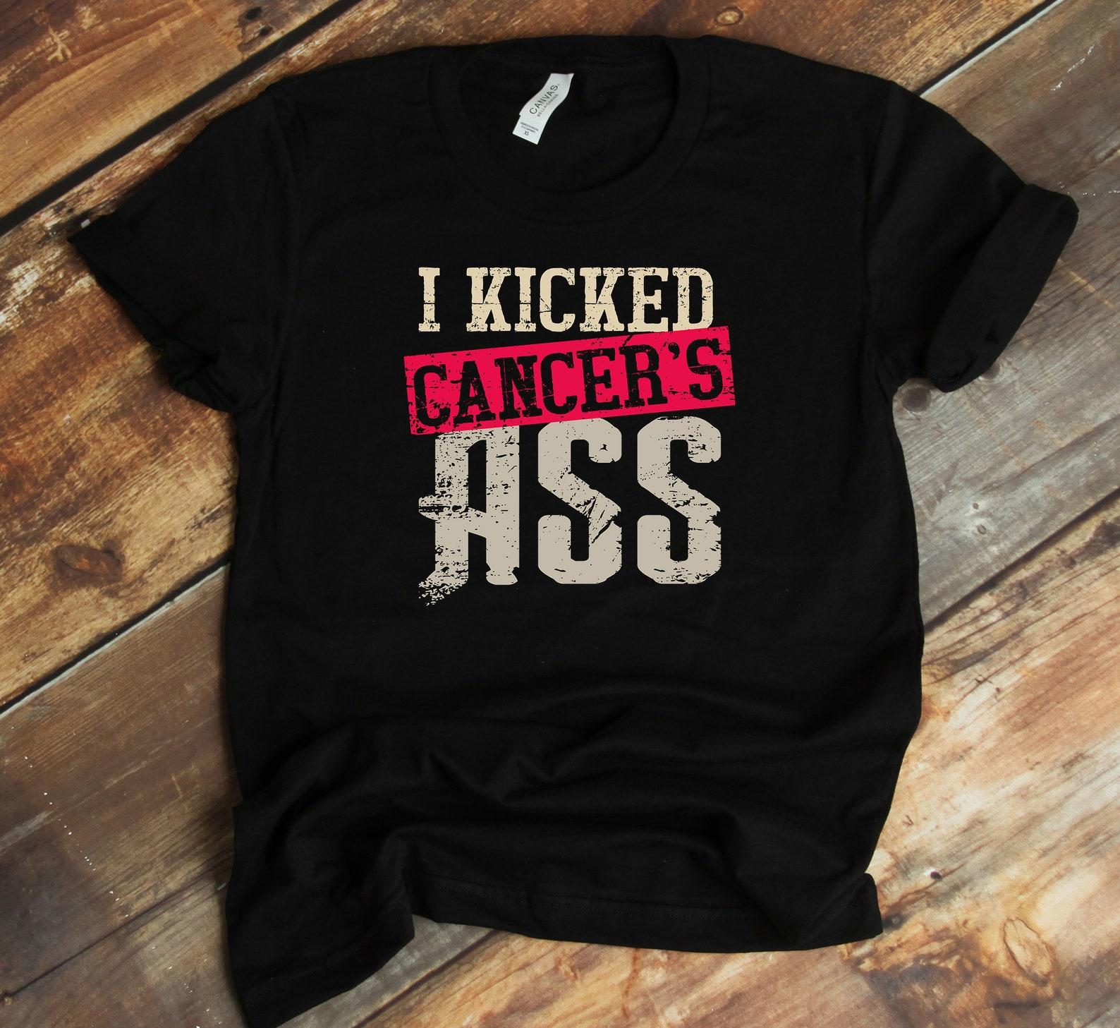 I Kicked Cancer s Ass T-Shirt - Beat Breast Cancer Survivor Warrior 2XL