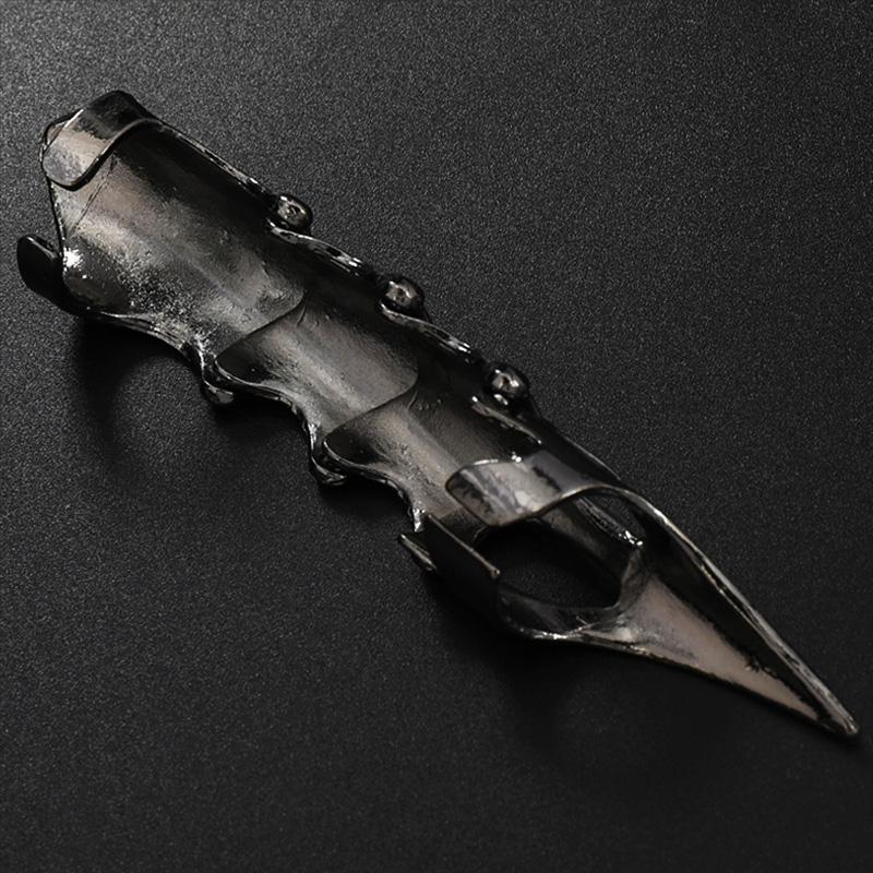 Rüstung Knöchel Vollfinger Doppelring Aktivitätsring Für Männer Punk Gothic Offener Ring Zirkon Anime Cosplay Halloween Accessoires