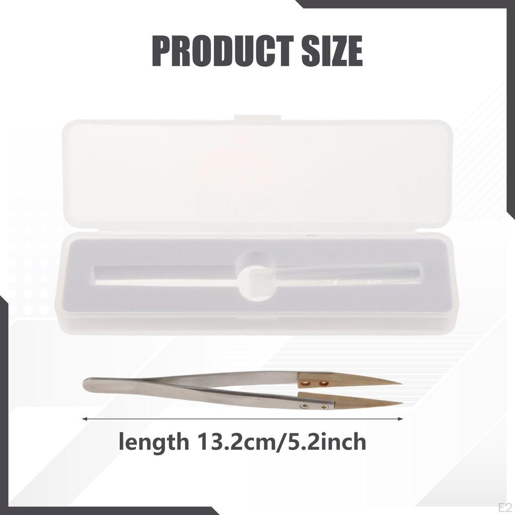 Pointed Boxwood Tweezers Watch Repair Tool Essential Jewellery with Storage Box Insulated for