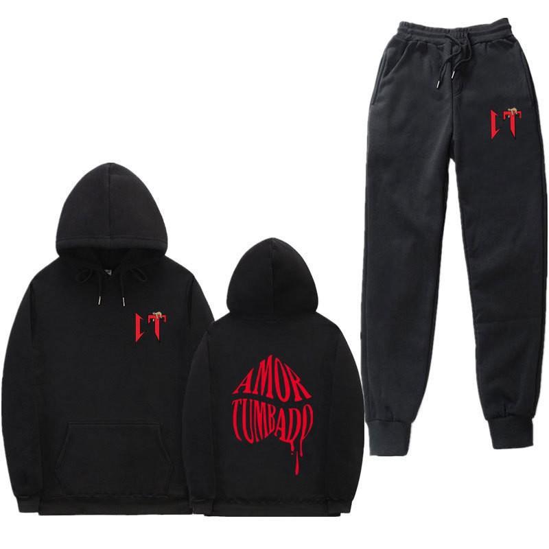 New male and female couples parent-child shirt fashion sports and leisure hooded sweater set S