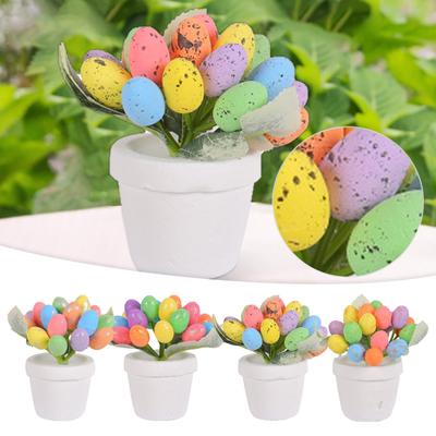 Spotted Eggs 2024 Easter Simulated Eggs Medium Potted Easter Tabletop Ornament