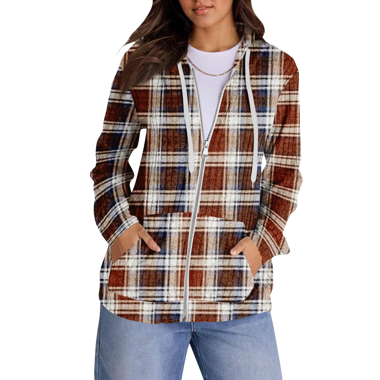 

Толстовки с капюшоном для женщин, модные топы, повседневная осенняя мода, свитшот с длинным рукавом и карманами, легкий пуловер L коричневый