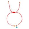 2025 Year of the Snake Lucky Red String Handmade Beaded Bracelet Set with Evil Eye for Couples