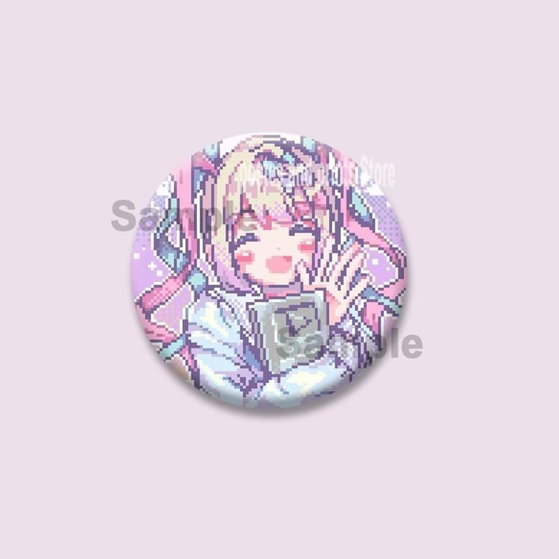 Pop Game Needy Streamer Overload Button Pins Cartoon KAngel Cosplay Badge Ame-chan Round Brooch Bag Hat Decor Jewelry Toys Gifts