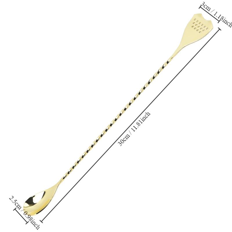 

Коктейльная ложка из нержавеющей стали со спиральной ручкой, ложка для смешивания бармена, шейкер для напитков, мадлер, мешалка, барный инвентарь, кухонные аксессуары