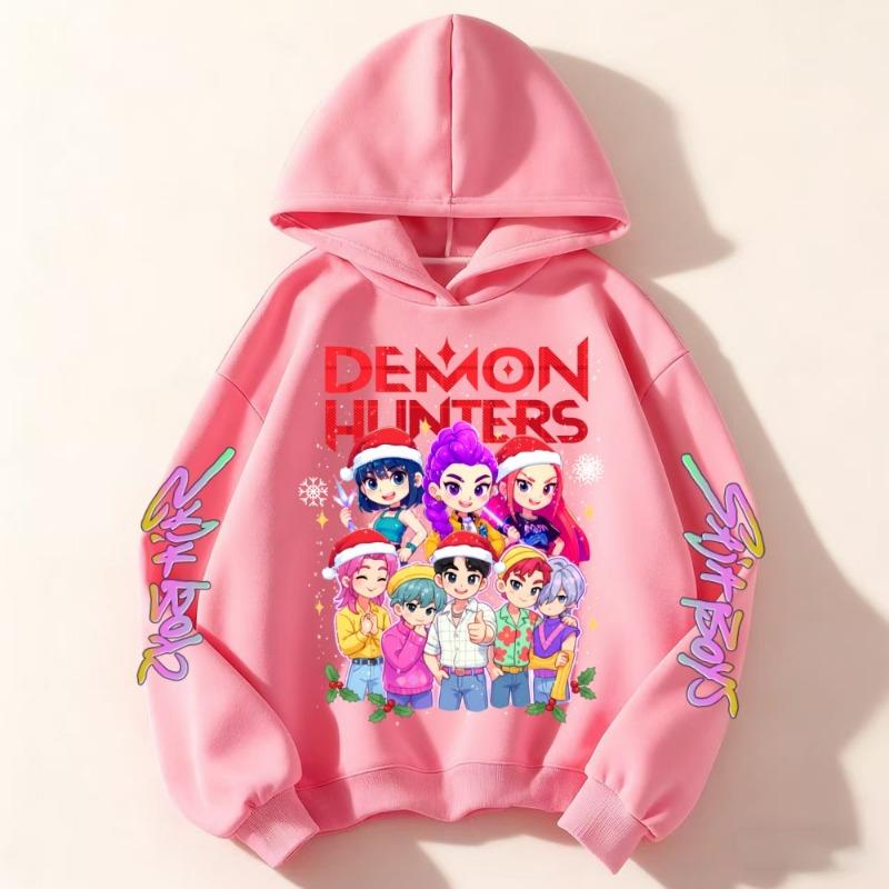 Christmas Fashion Women's Anime Clothing Kpop Devil Hunter Hoodie Casual Fashion Autumn Kids Sweatshirt