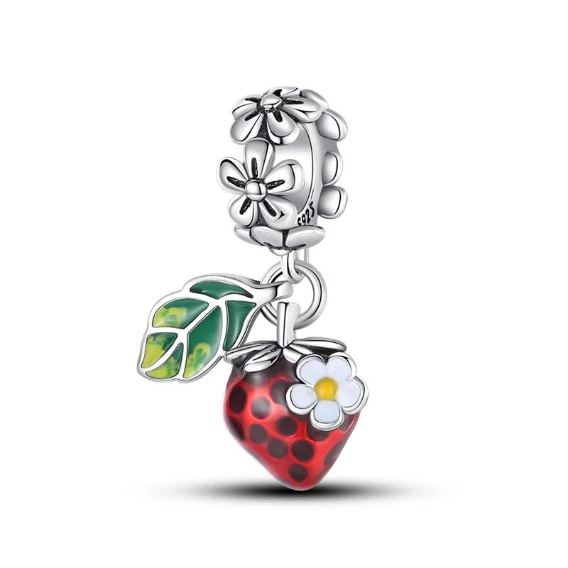 Authentic Copper Red Charm Bead Charms Heart Cherry Strawberry Flower Fish Bead Charms Ideal For Necklaces Do It Yourself Bracelets Present Jewellery