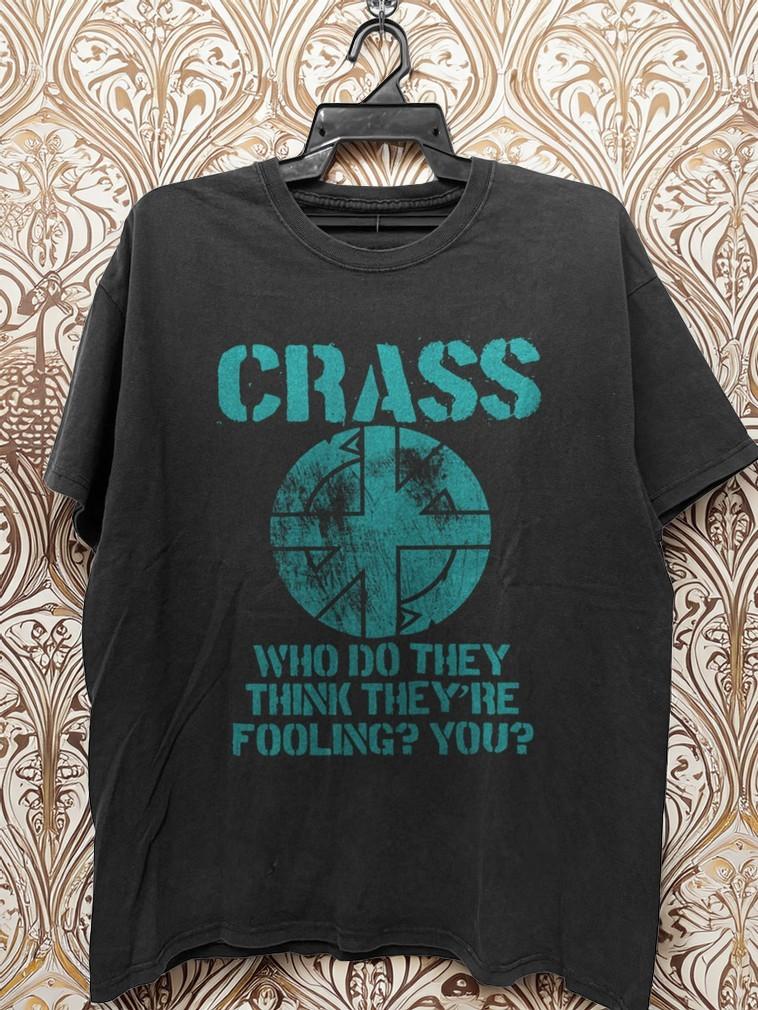 HOT! CRASS Band Shirt Anarchy Anti-War Unisex Black Cotton T-Shirt XXXXL