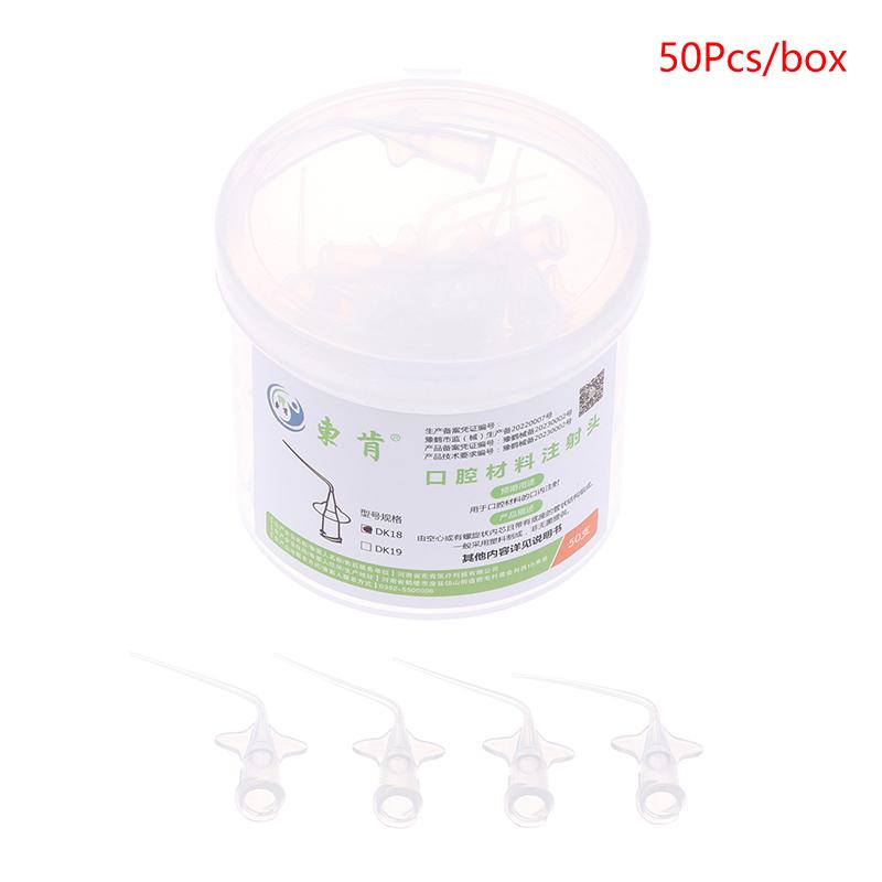 50Pcs Dental Syringe Tip For Root Canal Therapy Endo Irrigation Root Canal Disposable Needle Tip Dentistry Materials