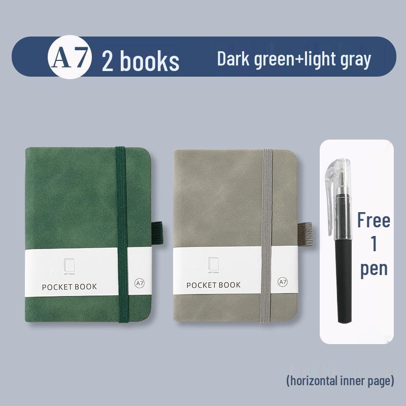 A7 Portable Leather Pocket Notebook with Elastic Band