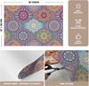 Mandala Vintage Vinyl Plastic Placemats Set of 4, 12x18 Inch Washable Non-Slip Table Mats for Party Kitchen Dining Decor