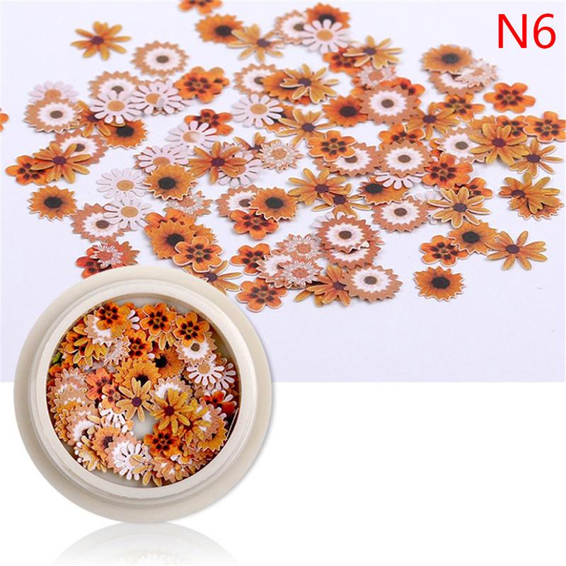 50 Pcs/Box Nail Art Charms Color Mixed Small Daisy Flower Rose Ultra Thin Wood Pulp Patch Diy Nail Art Jewelry Nail Accessories