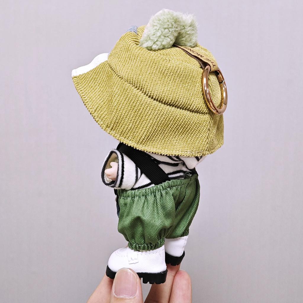 Oblečení pro panenku Labubu Roztomilá psí čepice Overalový oblek Módní oblečení pro panenku