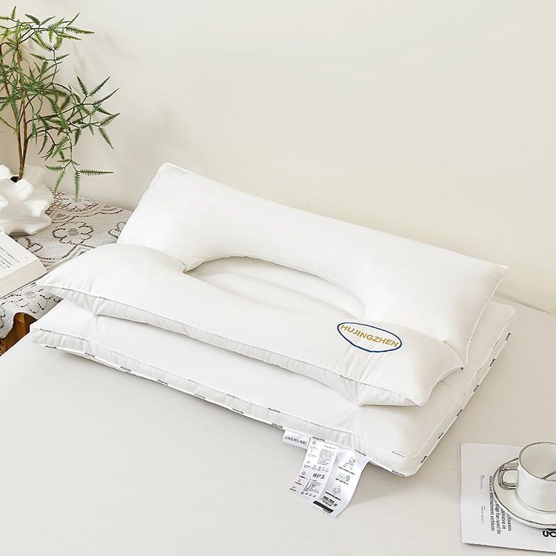 Cotton Cover Neck Support Pillow Sleeping Home Dorm Car Office Single Person 45x70cm Medium Firm Fiber Fill