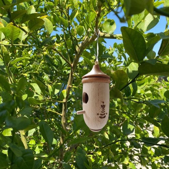 Bird House Fine Workmanship Easy To Use Wood Compact Natural Resting Nest Outdoor Supplies