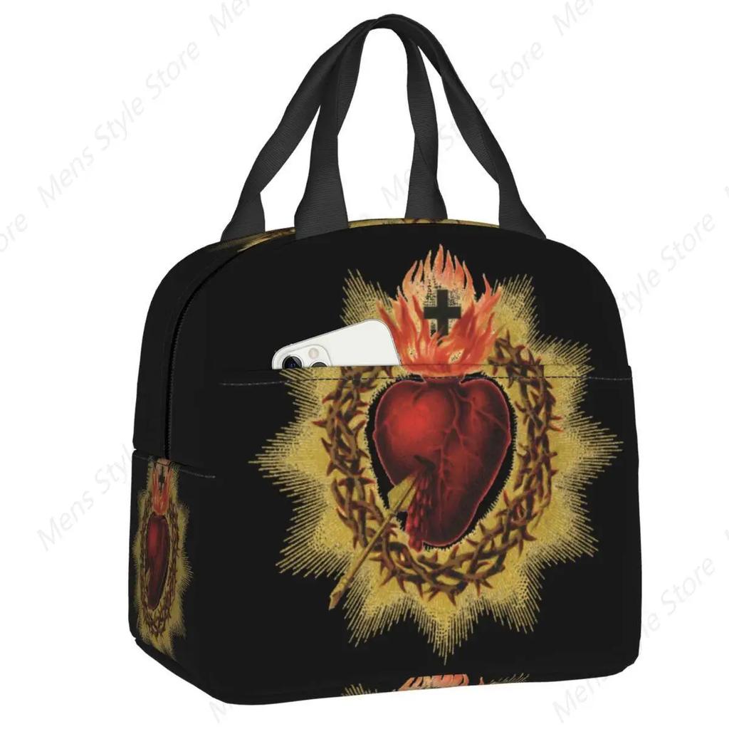 Jesus Biblical Insulated Lunch Bag for Women Religious Christian Resuable Cooler Thermal Food Lunch Box School Work Picnic Bags