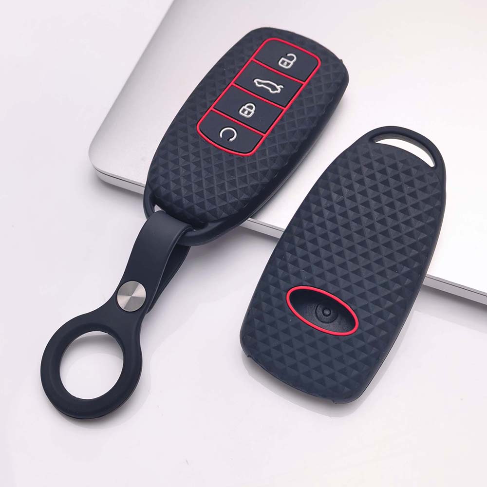 Key Fob Cover for Chery Tiggo with Keychain Anti-Scratch Guard Shockproof Protection Soft Grip Texture Responsive Button Touch Dust Resistant Cover