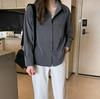 Korean Style Solid Color Women's Long Sleeve Blouse - 2025 Spring/Autumn Chic, Loose Fit