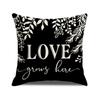 Valentine's Day Pillow Letter Printed Linen Decoration Car Cushion Home Sofa Pillow Cover