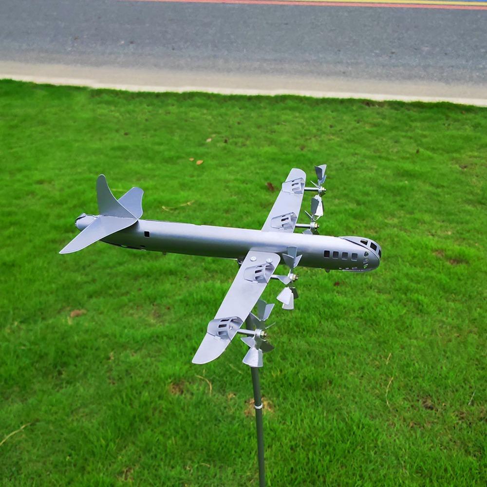 8pcs Iron Metal Wind Spinner Silver Garden Windmill Decor Airplane Windmill  Garden Yard Patio