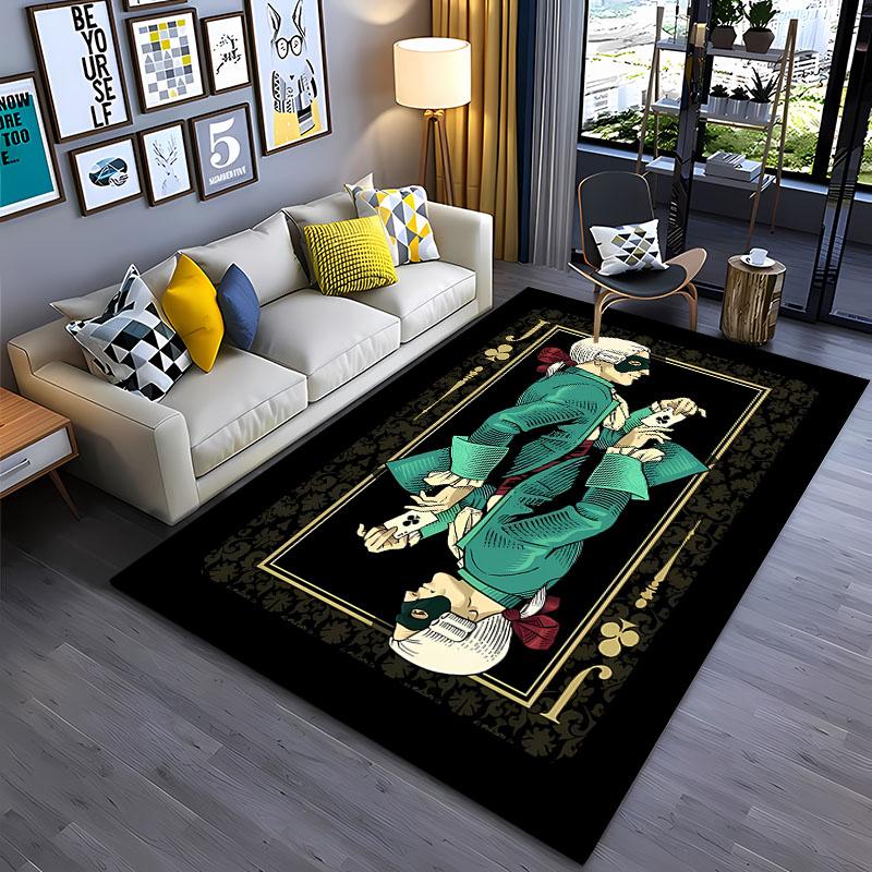 3D Printing Interesting Poker Area Rug,Carpet for Living Room Bedroom Sofa Doormat Decor,Kids Game Non-slip Floor Mat Alfombra