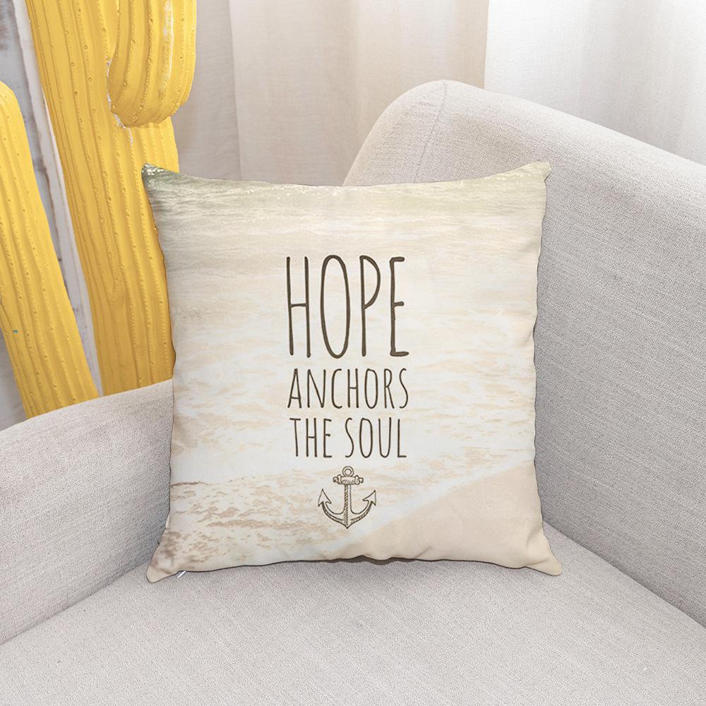Beach Pillow Case with Shell and Conch Pattern Cushion Cover for Home Living Room Sofa Bedroom Decoration Pillow Case